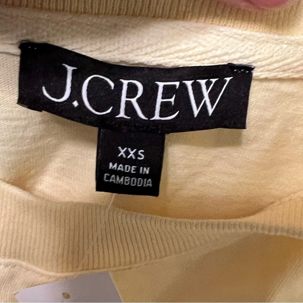 J Crew Light Yellow Relaxed Premium Cotton Boxy Tee NWT XXS #2298